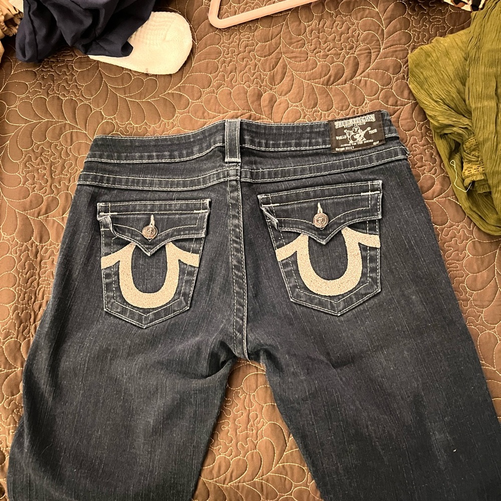 True Religion Dark Wash Boot Cut Jeans